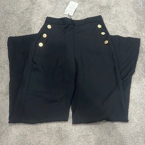 NWT Zara Wide Leg Button Pants